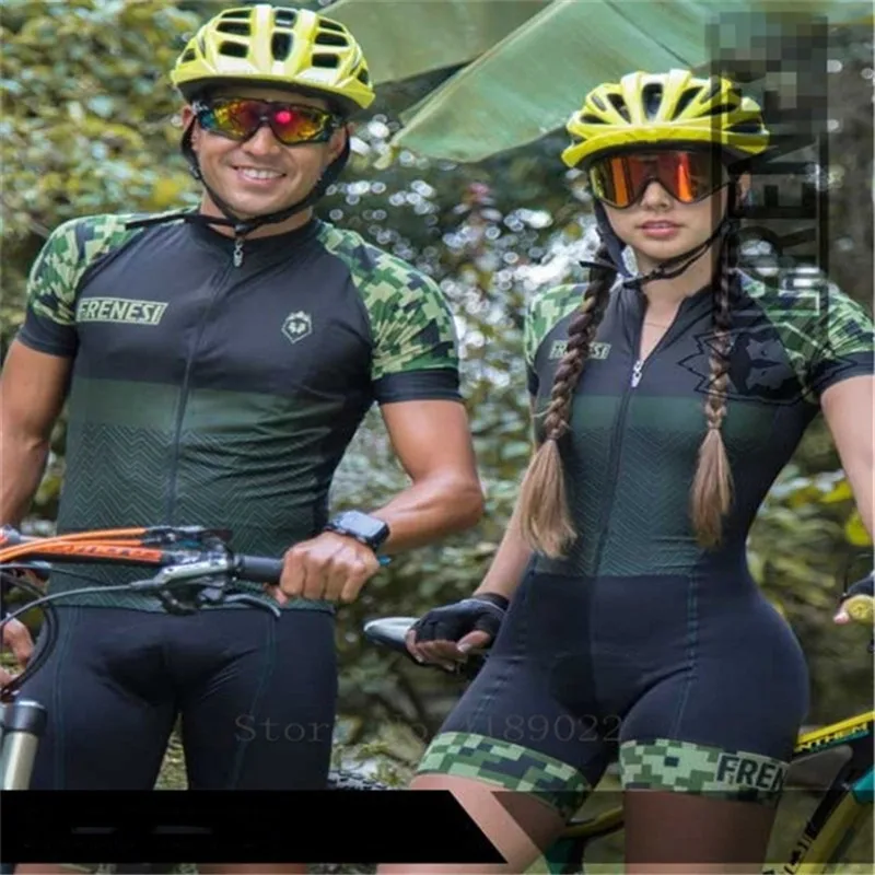 2019 pro team men MTB jumpsuit FRENESI couple models Women cycling Skinsuit bike tights triathlon suit bicicleta maillot custom