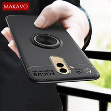 

MAKAVO For Huawei Mate 20 Lite Case Luxury Ring Holder Soft Silicone Matte Back Cover For Huawei Mate 10 Lite Pro Cases Skin