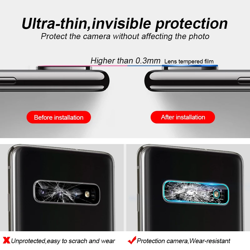 2 шт./лот Защитная пленка для камеры из закаленного стекла samsung Galaxy S10 Plus S10e S9 S8 S7 Edge