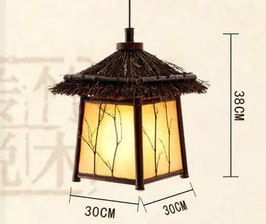 Современный японский подвесной светильник новых китайских чайная комната журналы бамбука лампы под старину гостиная Юго-Восточной Азии