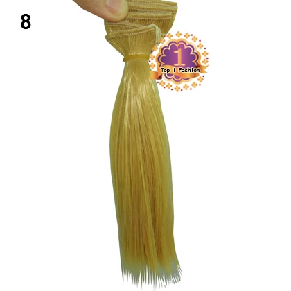 factory offer 15cm Straight brown falxen black khaki natural color BJD straight Doll Wigs hair for 1/3 1/4 BJD diy 9