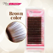 Misslamode Coklat Tua Ekstensi Bulu Mata Mink Bulu Mata Mink Lembut Rusia Volume Bulu Mata Palsu Warna Natural Bulu Mata 0.07 Ketebalan Makeup(China)