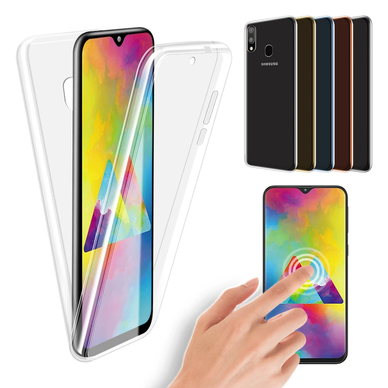 Двойная круговая Защита Чехол прозрачный чехол для samsung Galaxy Note 10 Pro A70 A60 A50 A40 A30 A10 M30 M20 M10 A6 A8Plus A7 S10 плюс