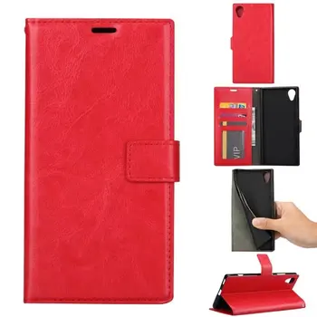 

100pcs/lot free shipping Crazy Horse Wallet Leather Case Cover for SONY XZ1 compact With Photo Frame Card Slots