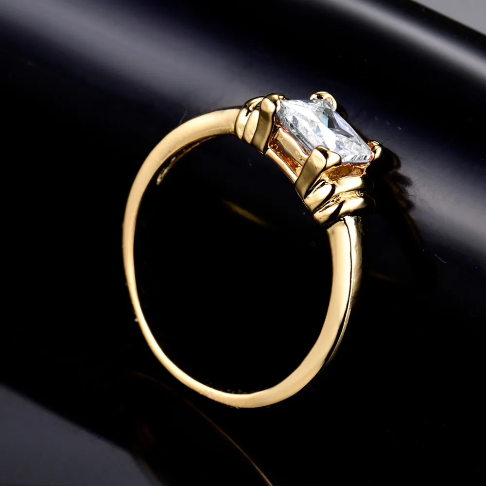 BUDONG/Новое поступление, женские Кольца Bijoux Solitaires, Золотое кольцо с кристаллами, шикарные вечерние свадебные кольца, размер 5-9, австрийский, XUR004