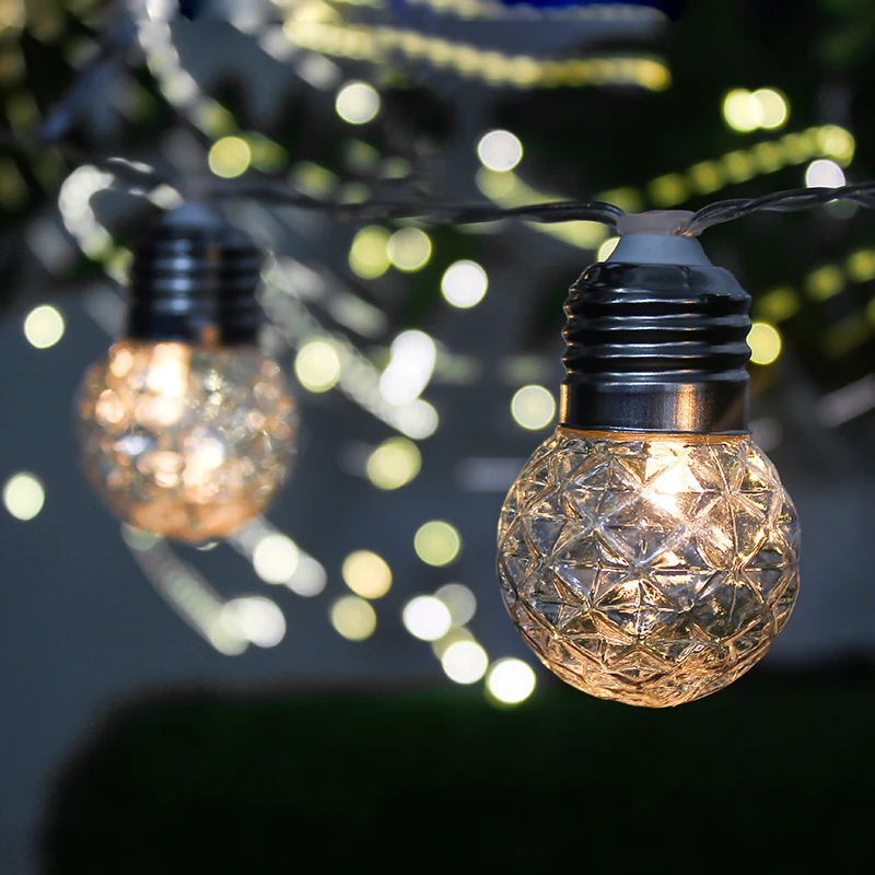 

Lighting String Outdoor Garden Battery Powered 20 LED Light Bulb Dream Festival Fairy Lamp Lights for Christmas Party Decor