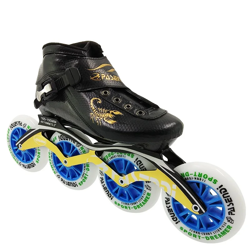 ألياف الكربون جديدة النساء الرجال أحذية تزلج مضمنة سرعة التزلج أحذية الكبار الاطفال 2018 المهنية 4 عجلات patines