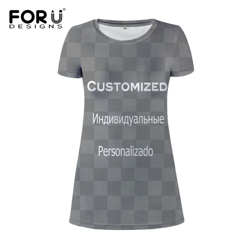 

FORUDESIGNS Customized printed Link short sleeve summer dress leisure women A-line mini dress Vestidos casual becah dress xs-xl