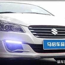 EOsuns led DRL Дневной ходовой светильник для suzuki alivio ciaz, с синим ночным светильник, наивысшего качества