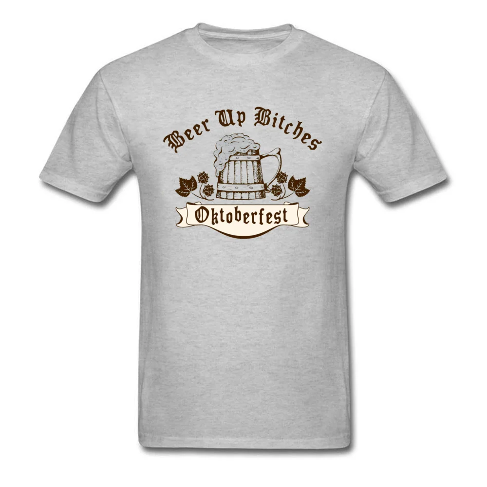 cosie T-shirts Fashion O Neck Oktoberfest Drink Up 5103 100% Cotton Men T Shirt Geek Short Sleeve Clothing Shirt Oktoberfest Drink Up 5103 grey