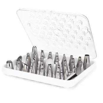 

52PCS Icing Piping Pastry Nozzles Set Flower Icing Piping Tips Sets Stainless Steel Rose Cream Bakeware Cupcake Cake Decorating
