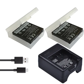 

2Pcs 1400mAh 3.85V battery for Yi 4k Battery AZ16-1 + USB dual Charger for Xiaomi Yi 2 4K Battery Xiao Mi Yi Lite Action Camera