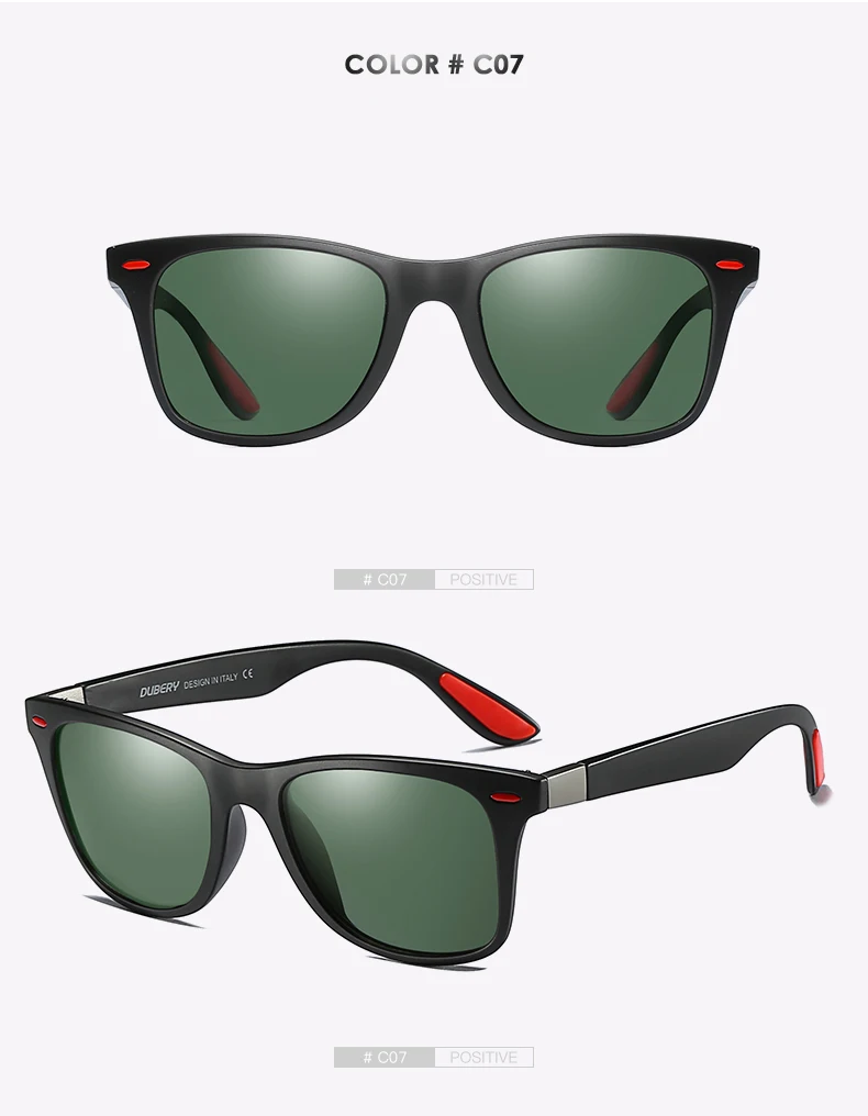 DUBERY, Винтажные Солнцезащитные очки, поляризационные, мужские солнцезащитные очки, для мужчин, квадратные оттенки, для вождения, черные, Oculos, мужские, 8 цветов, модель 4195