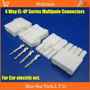 

30 sets 4Pin Way EL-4P Series Multipole Connectors,Electrical Connector Kits Male Female jack plug for Car Free shipping