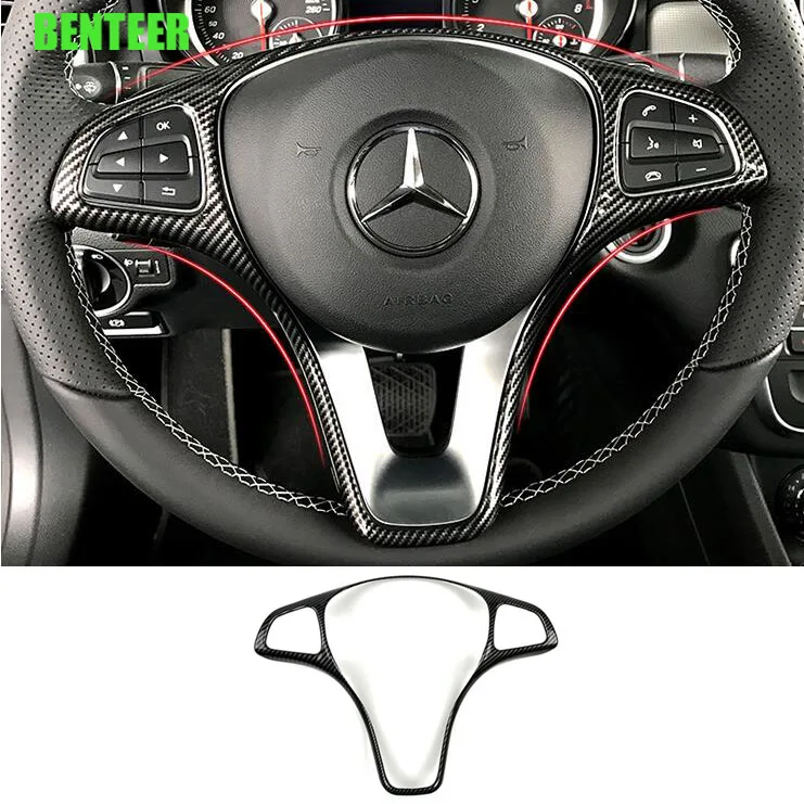 ABS украшение рулевого колеса автомобиля Для amg Mercedes Benz A B C E GLA GLC CLA A45 W205|Наклейки на