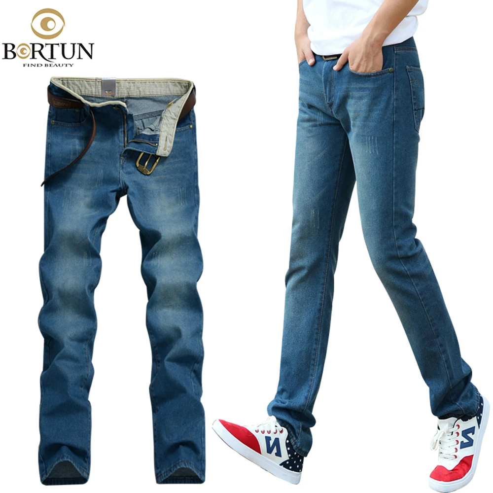 New 2016 fashion men's jeans casual mens straight jeans pants thin