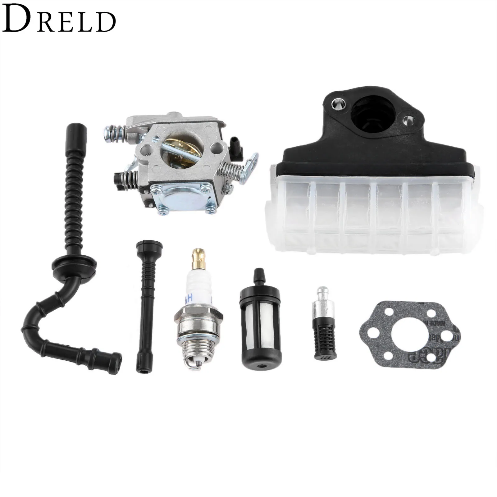 

DRELD Carburetor Carb Gasket Oil Fuel Filter Line for STIHL 021 023 025 MS210 MS230 MS250 Carburador Chainsaw Garden Power Tools