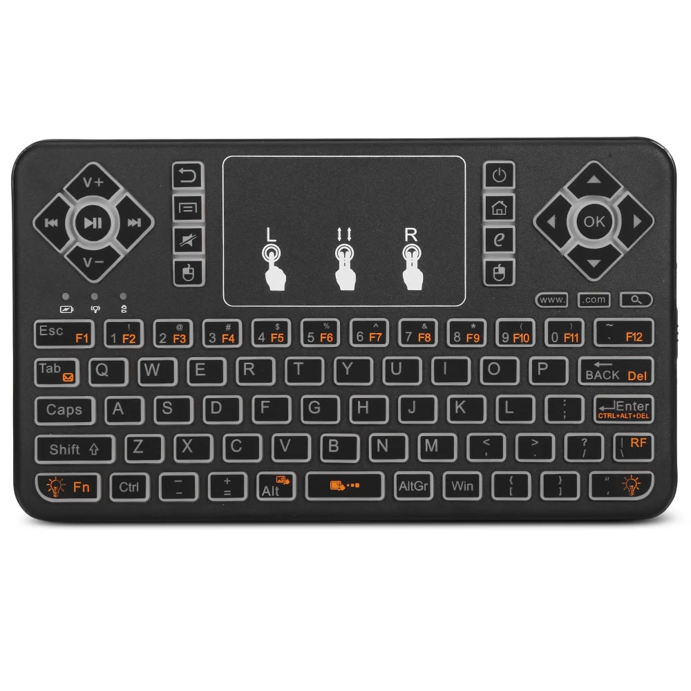 Q9 Bluetooth Mini Wireless Keyboard LED Backlight And Ultra Touchpad