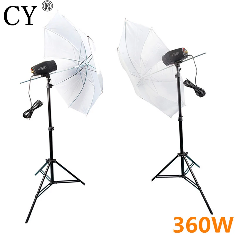 

CY Photography Studio Flash Lighting Kits 360w Storbe Flash Light+Reflective Umbrella+Light Stand Photo Studio Set Godox K-180A