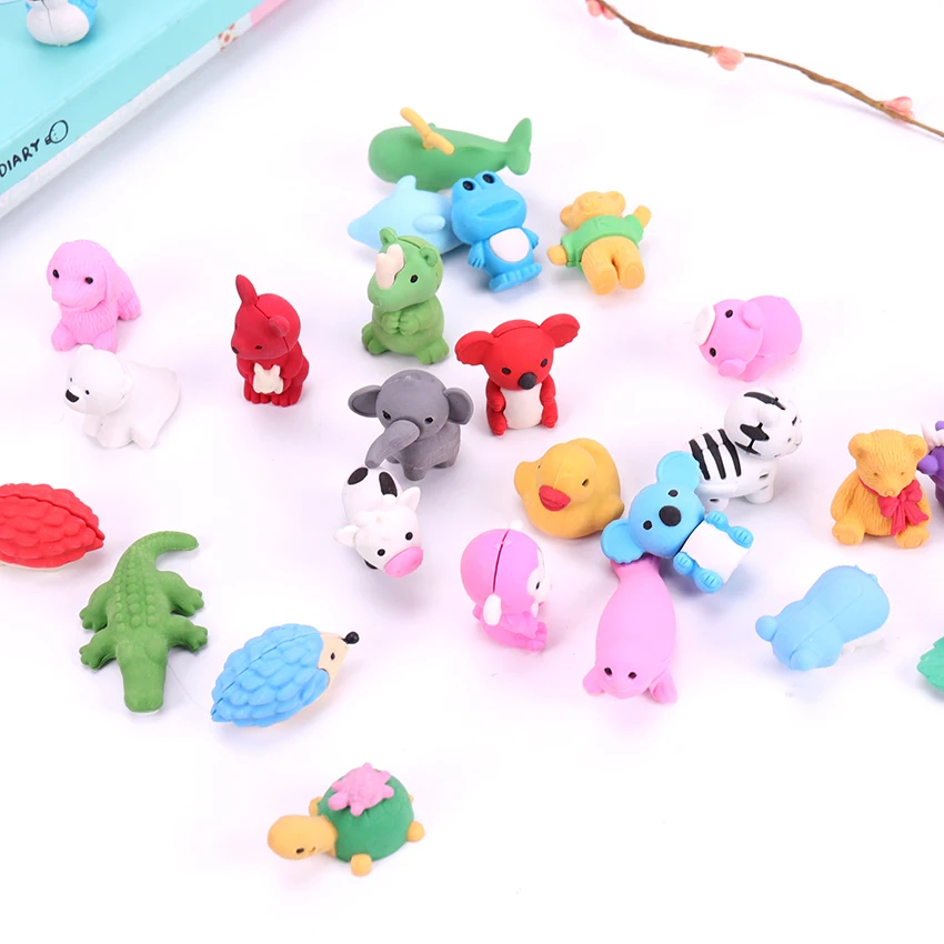 1X Cute Animal Design Rubber Pencil Eraser Office Stationery Student Prize Gift
