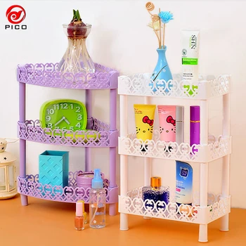 

3-layer Holder Organizer Desk Bookshelf Desktop Plastic Storage Rack Kitchen Bathroom Multilayer Shelves ZL306