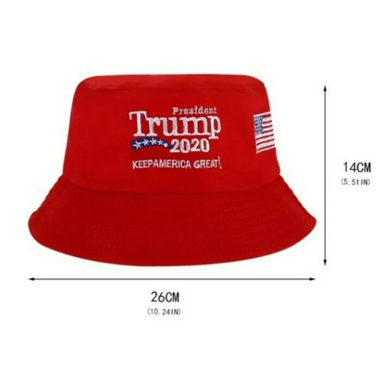 HOT President Donald Trump 2020 Keep America Great Again Hat Red White Bucket Hat Printing Fisherman's Cap
