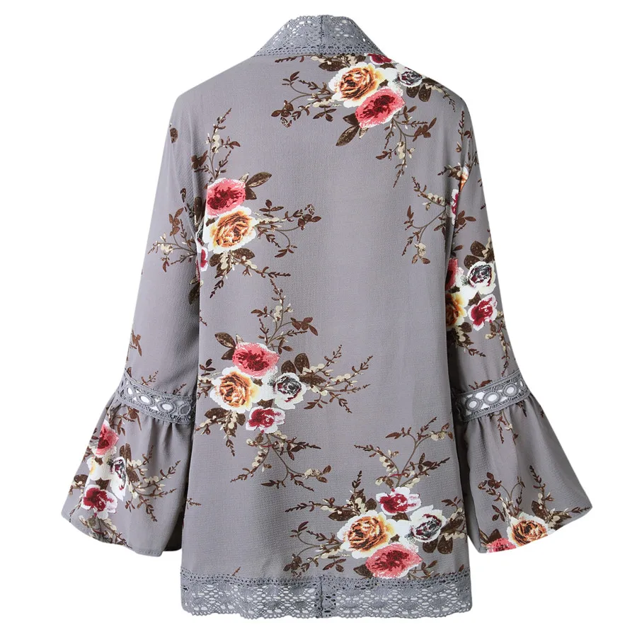 Gladiolus 2019 Spring Womens Tops And Blouses Loose Floral Print Flare Sleeve Lace Women Kimono Cardigan Summer Shirts Plus Size (31)
