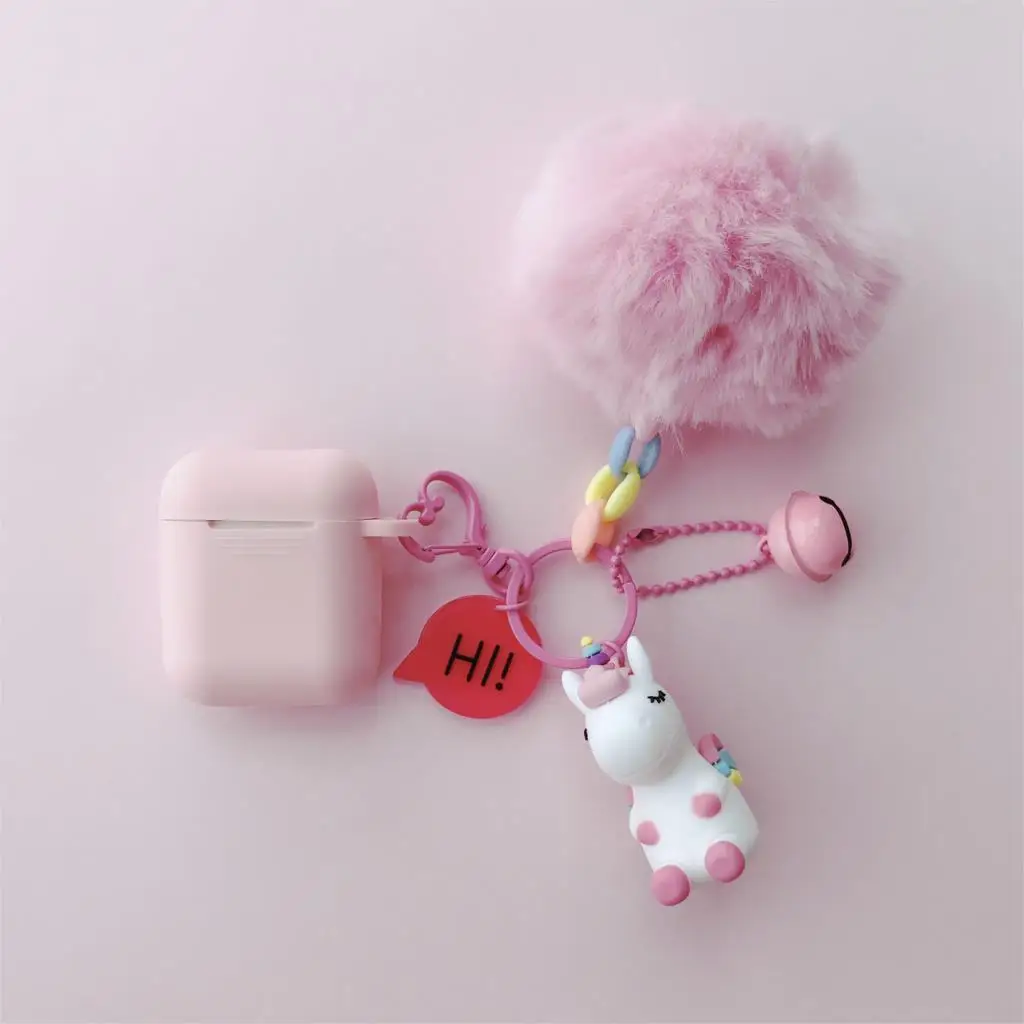 Для наушников airpods милый игрушечный мешок с единорогом для iphone защитный чехол