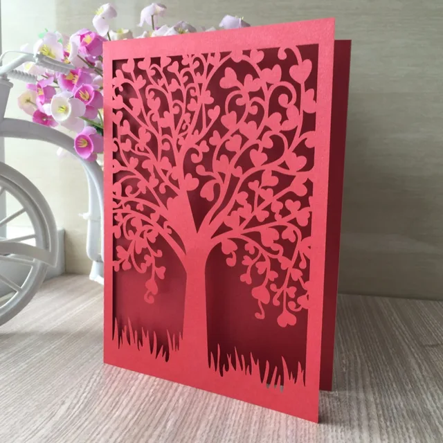 12pcs lot birthday invitation cards flower design laser cut paper birthday invitation card free