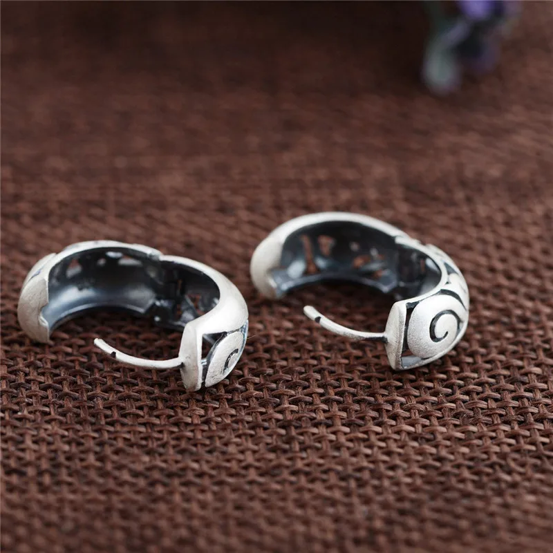 V. YA, Ретро цветок, серебряные серьги-кольца для женщин, 925 пробы, серебряные маленькие серьги-кольца, модные ювелирные изделия, подарки