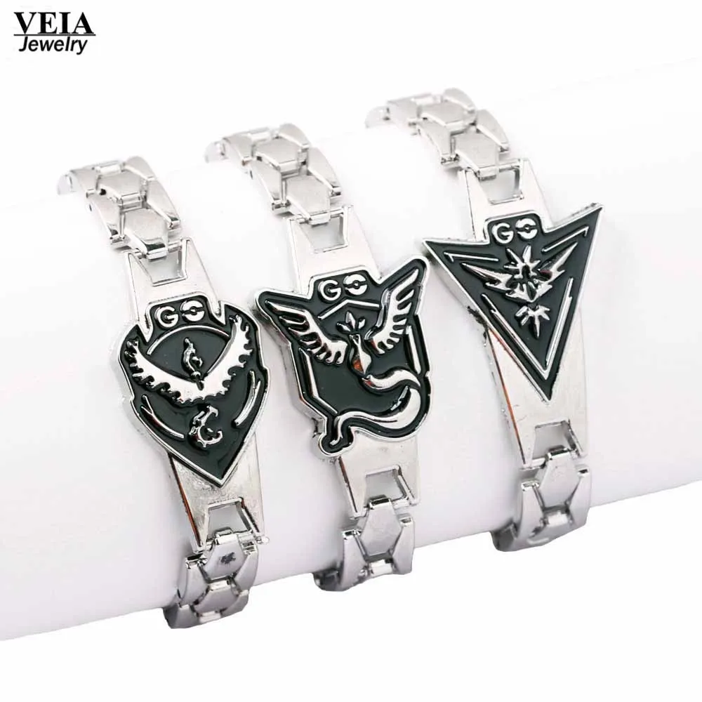 New Pokemon Go Bracelet Team Valor Instinct Mystic Logo Bar Silver Metal Personalized Bracelets Bangles For Women And Men Fans Personalized Bracelet Bracelets Banglesbangles For Women Aliexpress