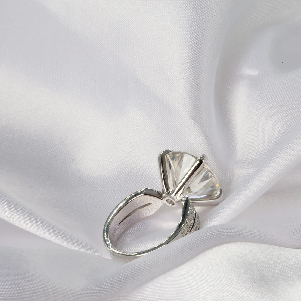 AEAW 10 к белое золото или серебро 10ct 5 карат Диаметр цвет GH муассанит обручальное кольцо для женщин Solitare кольцо золото