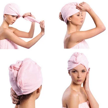

Hot Sale Quick Dry Magic Hair cap shaped towel super water absorbent ability High quality easy dry your hair