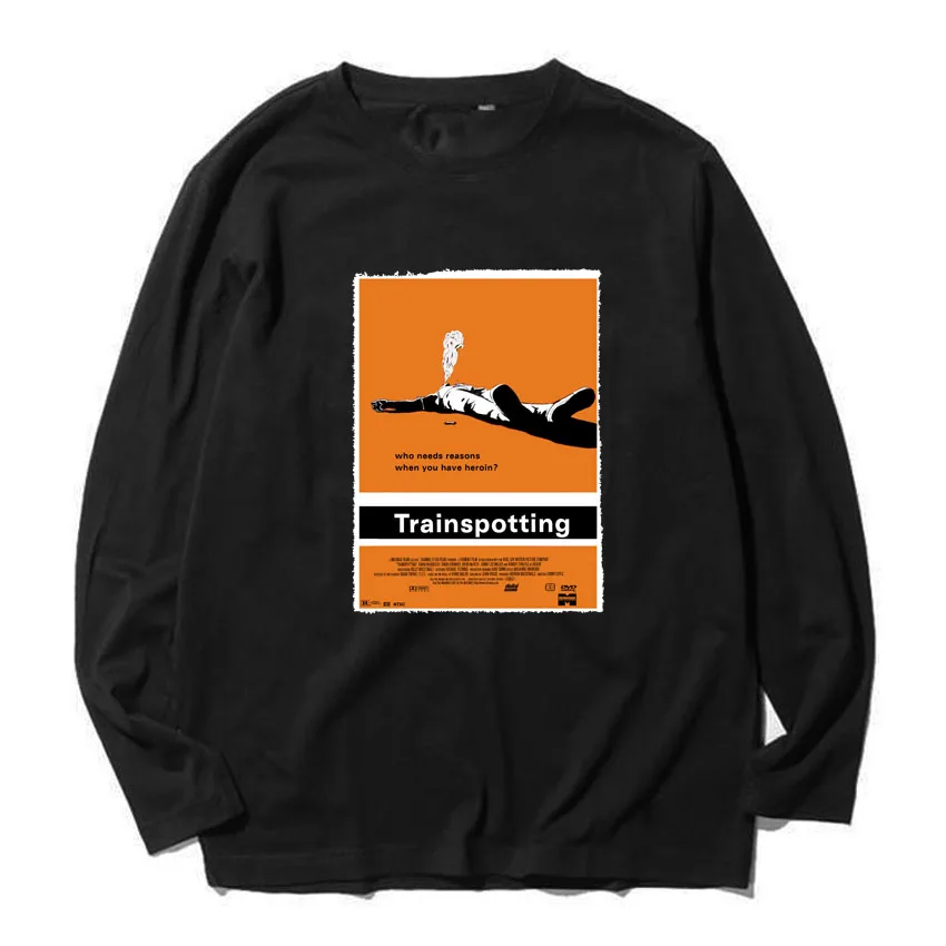 

trainspotting blade runner movie fashion women men size Heavy combed Full Long Sleeves t shirt rock n roll music tops