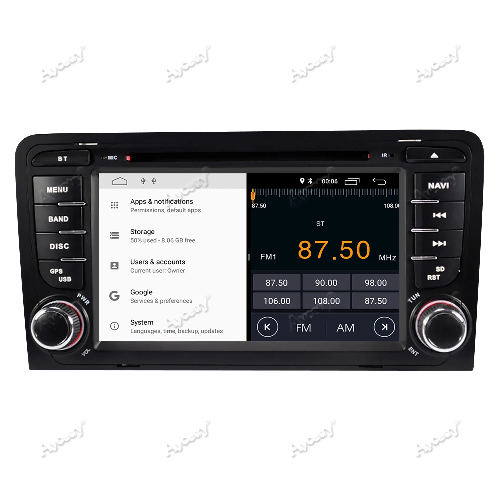 Perfect IPS DSP For Audi A3 S3 2002-2013 4G RAM 64G 8 core 2 din Android 9.0 car radio multimedia dvd player GPS navigation obd2 dvr DAB 20