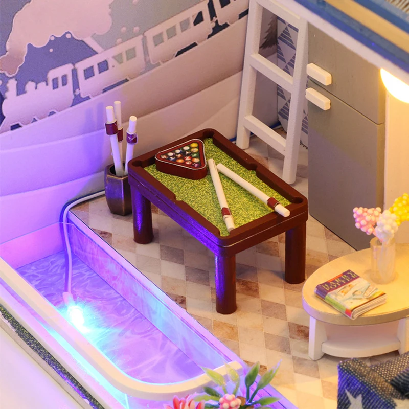 DIY Miniature Dollhouse Furnitures Assemble House Toys 3D Wooden Mini Puzzles Dollhouse Kits Toys for Children Birthday Gift DIY Miniature Dollhouse Furnitures Assemble House Toys 3D Wooden Mini Puzzles Dollhouse Kits Toys for Children Birthday Gift