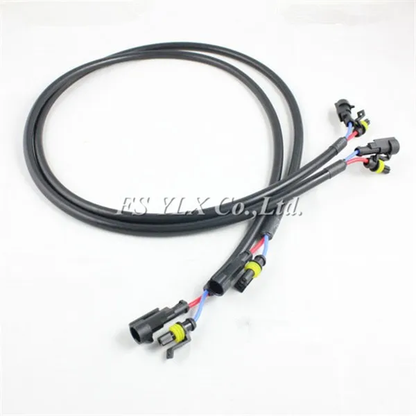 FSYLX 2шт 100 см 1 м HID Xenon балласт удлинитель провода кабель 35 Вт 55 Вт 75 Вт 100 Вт HID удлинитель для h1 h3 h4 h7 h8