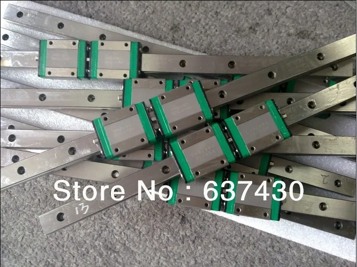 

2pcs HIWIN miniature Linear block bearings MGW7H match with 2 mini MGW7 L200mm guide way for cnc router