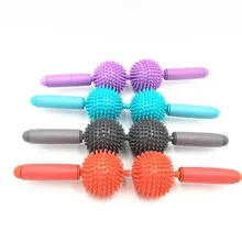 2 мяча для тела, массажная роликовая палочка для мышц, триггер, Миофасциальный массажный инструмент для спины, поясницы, стресс-терапии