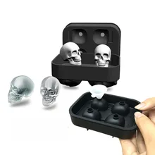Распродажа, 1 предмет, лидер продаж, большой поднос кубика льда, пудинга 3D череп силиконовые формы 4 полости самодельный лед чайник Хо Применение держать Применение Кухня аксессуары