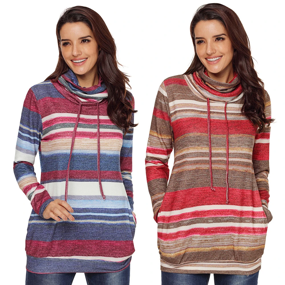 Sweatshirts Women Long Sleeve Hoodie Pullovers Basic Hoodies Colorful Striped Winter Sweatshirt Ladies Hoodie Rainbow Streatwear Sweatshirts Women Long Sleeve Hoodie Pullovers Basic Hoodies Colorful Striped Winter Sweatshirt Ladies Hoodie Rainbow Streatwear