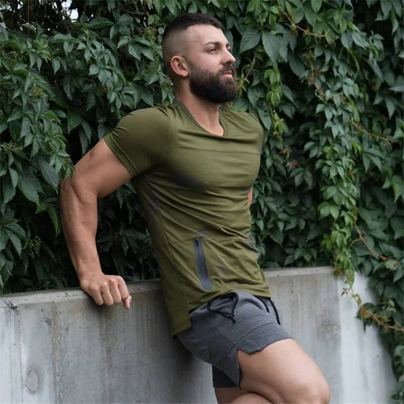 

2019 New Fashion T-shirt Brand Clothing Black white Army green Letter Print Men T Shirt Short Sleeve High Quality Men clothing