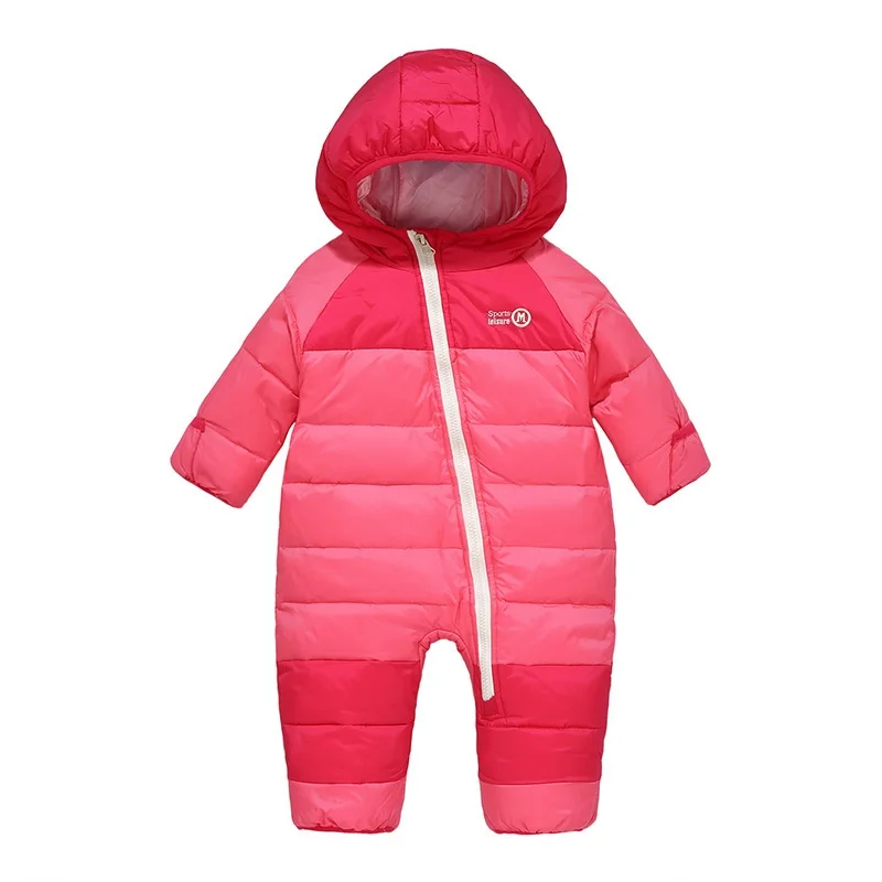 

2018 Russian Winter Baby Romper Snowsuit duck's down Outdoor Infant Clothes for Teenage Long Warm Thick Climbing Kids Snowsuits