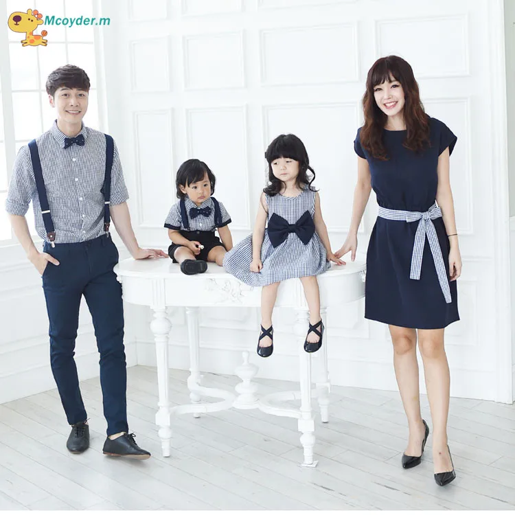 Family Matching Outfits Korean Style Mother Daughter Dress