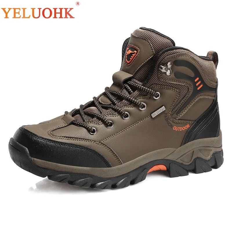 

39-47 Winter Shoes Men Plus Size Winter Boots Men 2018 New Anti skidding Men Boots Cotton Lining Brown Green Gray