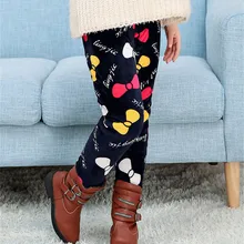 Модные теплые осенне-зимние леггинсы для девочек штаны с принтом для девочек плотные леггинсы для малышей детская одежда брюки для малышей Одежда для детей