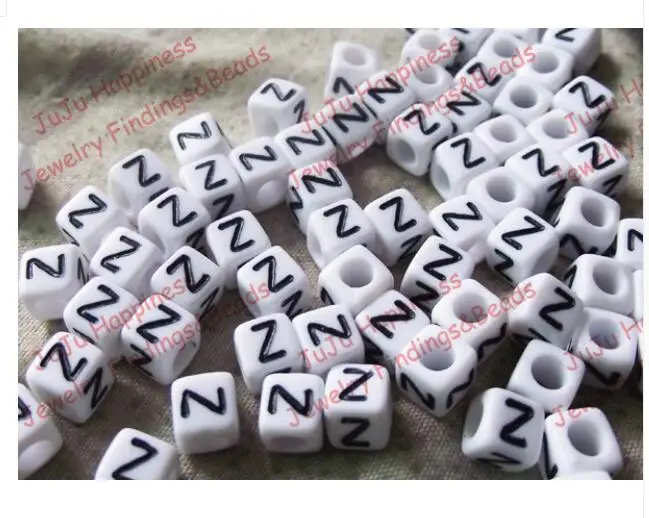 Модные Акриловые бусины с буквами алфавита DIY для браслета кубика DIY россыпью пластиковые бусины от A до Z 10 мм xyb001 - Цвет: letter Z