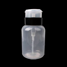 Pandahall 1 шт. 200 мл 6x8,5 см черный пустой пластиковый пресс-насос для снятия лака для ногтей мини чистая бутылка для хранения воды контейнер