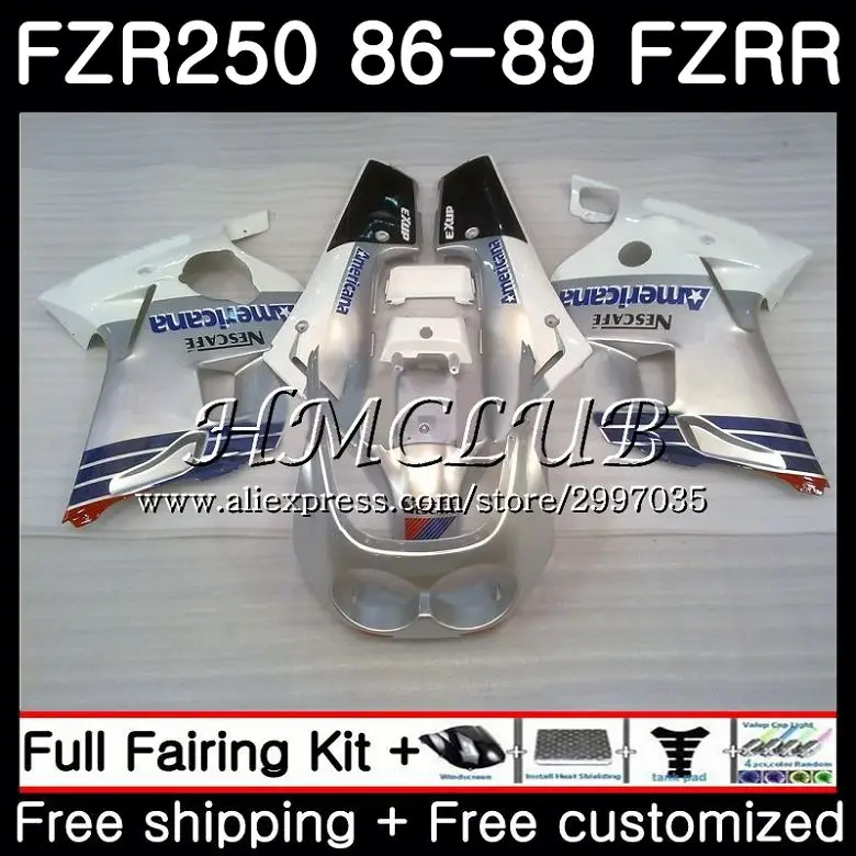 Body Silver black For YAMAHA FZRR FZR 250R 250 1986 1987 1988 1989 1HC.6 FZR250RR FZR250R FZR-250 FZR250 86 87 88 89 Fairing | Автомобили