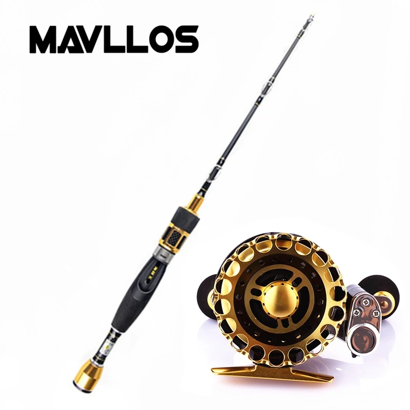Mavllos قضيب تيتانيوم تلميح طوف يطير الصيد رود بكرة كومبو المياه المالحة جدا ضوء الغزل الصب تلسكوبي الصيد قضيب بكرة مجموعة